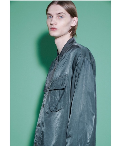 ZUCCa（ズッカ）の「キュプラサテン / シャツ / (O)（シャツ/ブラウス・メンズ・ブルー/グリーン/ネイビー・X-SMALL/M size）」の8枚目の写真