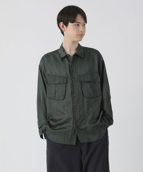 ZUCCa（ズッカ）の「キュプラサテン / シャツ / (O)（シャツ/ブラウス・メンズ・ブルー/グリーン/ネイビー・X-SMALL/M size）」の13枚目の写真