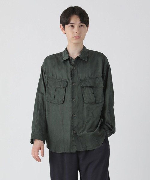 ZUCCa（ズッカ）の「キュプラサテン / シャツ / (O)（シャツ/ブラウス・メンズ・ブルー/グリーン/ネイビー・X-SMALL/M size）」の14枚目の写真