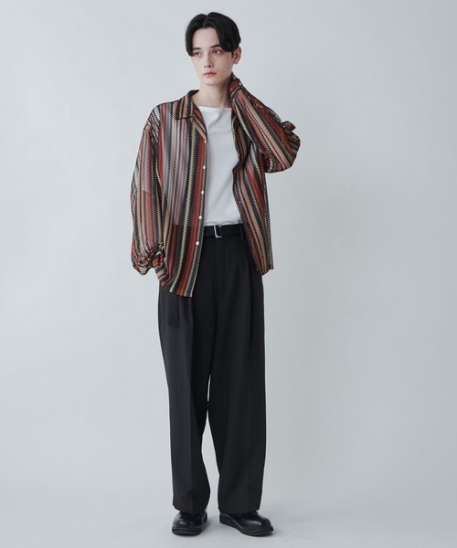 LUCY（ルーシー）の「LUCY/メッシュオープンカラーBIGシャツ（シャツ