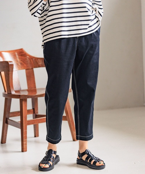 niko and...（ニコアンド）の「ストレッチテーパードパンツ（その他パンツ・レディース・ネイビー/ベージュ/ブラック/カーキ/オフホワイト/ブルー/ブラック系その他/オリーブ/ブラック×グレー/インディゴブルー/ブラウン・LARGE/MEDIUM）」の10枚目の写真