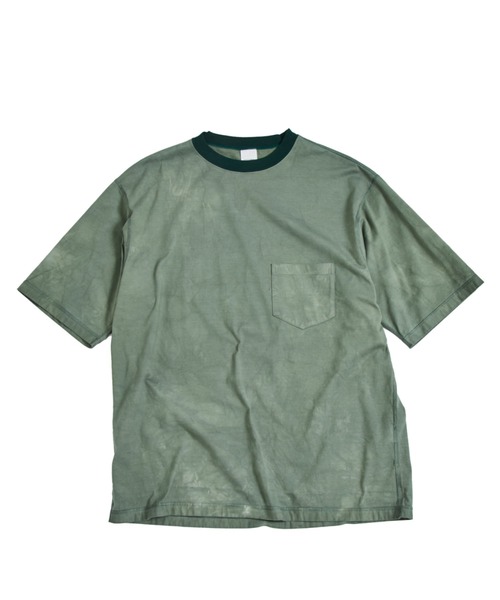 Product Twelve（プロダクトトゥエルブ）の「【Product Twelve / プロダクトトゥエルブ】UNEVEN DYED CREWNECK T-SHIRT 23SS-PCS04（Tシャツ/カットソー・メンズ・グリーン/ブルー・2/3）」の2枚目の写真