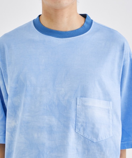 Product Twelve（プロダクトトゥエルブ）の「【Product Twelve / プロダクトトゥエルブ】UNEVEN DYED CREWNECK T-SHIRT 23SS-PCS04（Tシャツ/カットソー・メンズ・グリーン/ブルー・2/3）」の6枚目の写真