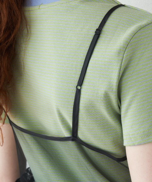 MERLOT（メルロー）の「ウエストフリルチュールキャミワンピース（ワンピース・レディース・ブラック/ナチュラル・FREE）」の6枚目の写真