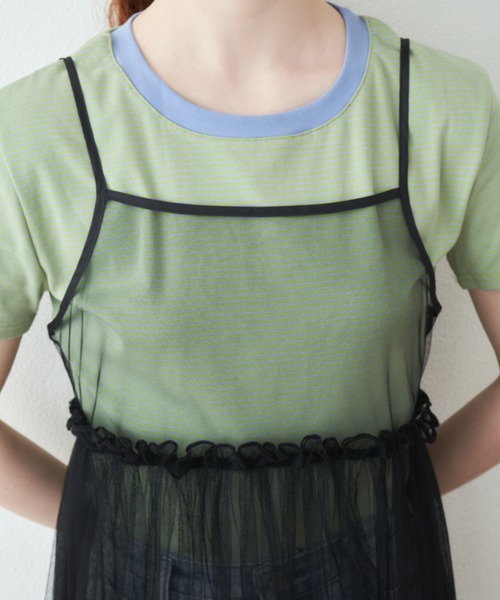 MERLOT（メルロー）の「ウエストフリルチュールキャミワンピース（ワンピース・レディース・ブラック/ナチュラル・FREE）」の11枚目の写真