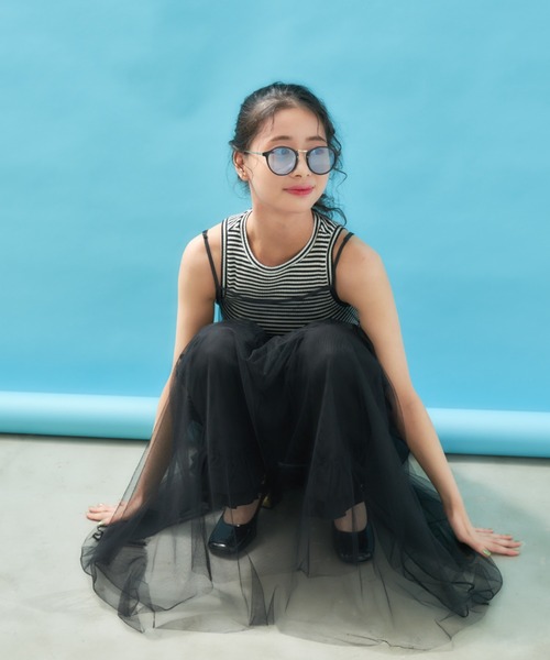 MERLOT（メルロー）の「ウエストフリルチュールキャミワンピース（ワンピース・レディース・ブラック/ナチュラル・FREE）」の12枚目の写真