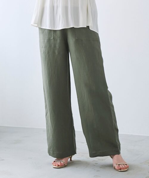 le.coeur blanc(ルクールブラン)の「レーヨン麻イージーパンツ(その他パンツ・レディース・サンドベージュ/カーキオリーブ/ホワイト系その他/ブルー系その他4・38/36)」の3枚目の写真