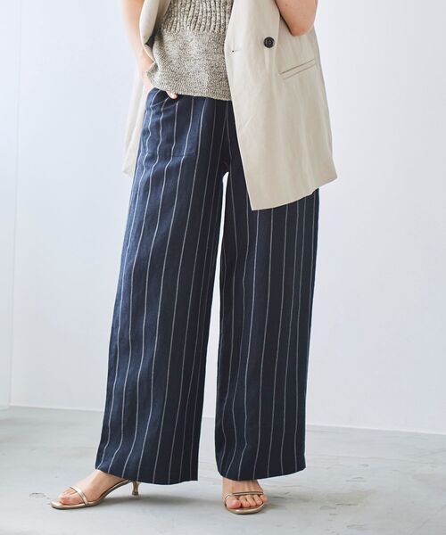 le.coeur blanc(ルクールブラン)の「レーヨン麻イージーパンツ(その他パンツ・レディース・サンドベージュ/カーキオリーブ/ホワイト系その他/ブルー系その他4・38/36)」の4枚目の写真