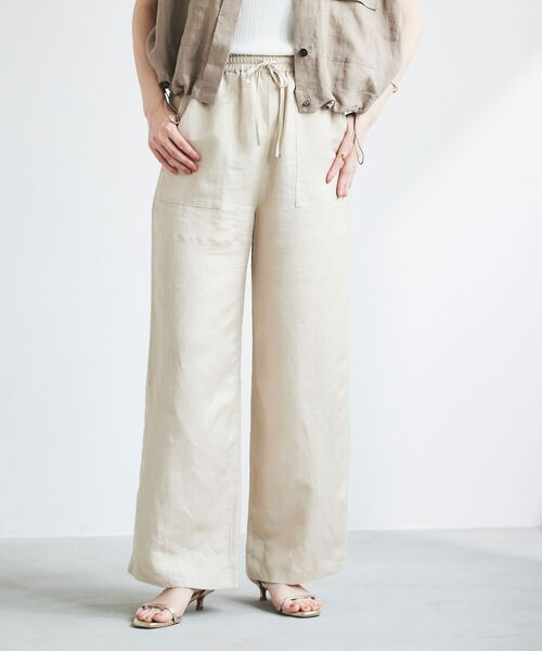 le.coeur blanc(ルクールブラン)の「レーヨン麻イージーパンツ(その他パンツ・レディース・サンドベージュ/カーキオリーブ/ホワイト系その他/ブルー系その他4・38/36)」の2枚目の写真