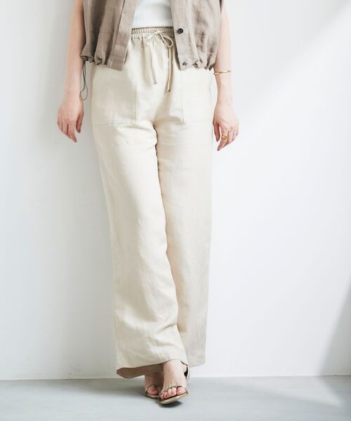 le.coeur blanc(ルクールブラン)の「レーヨン麻イージーパンツ(その他パンツ・レディース・サンドベージュ/カーキオリーブ/ホワイト系その他/ブルー系その他4・38/36)」の6枚目の写真