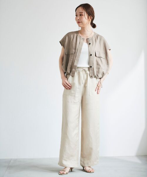 le.coeur blanc(ルクールブラン)の「レーヨン麻イージーパンツ(その他パンツ・レディース・サンドベージュ/カーキオリーブ/ホワイト系その他/ブルー系その他4・38/36)」の9枚目の写真