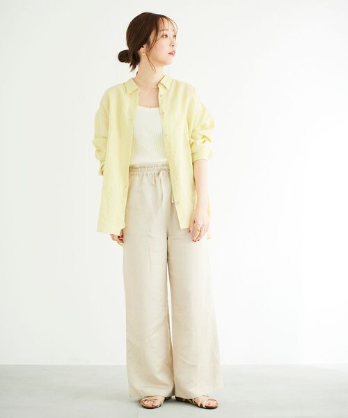 le.coeur blanc(ルクールブラン)の「レーヨン麻イージーパンツ(その他パンツ・レディース・サンドベージュ/カーキオリーブ/ホワイト系その他/ブルー系その他4・38/36)」の10枚目の写真