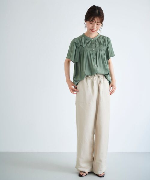 le.coeur blanc(ルクールブラン)の「レーヨン麻イージーパンツ(その他パンツ・レディース・サンドベージュ/カーキオリーブ/ホワイト系その他/ブルー系その他4・38/36)」の14枚目の写真