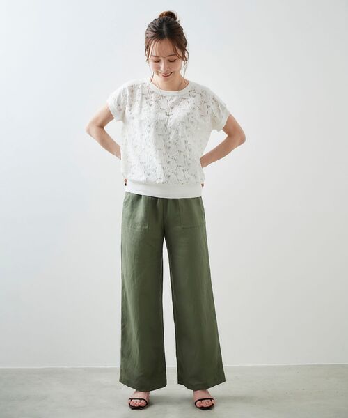 le.coeur blanc(ルクールブラン)の「レーヨン麻イージーパンツ(その他パンツ・レディース・サンドベージュ/カーキオリーブ/ホワイト系その他/ブルー系その他4・38/36)」の19枚目の写真
