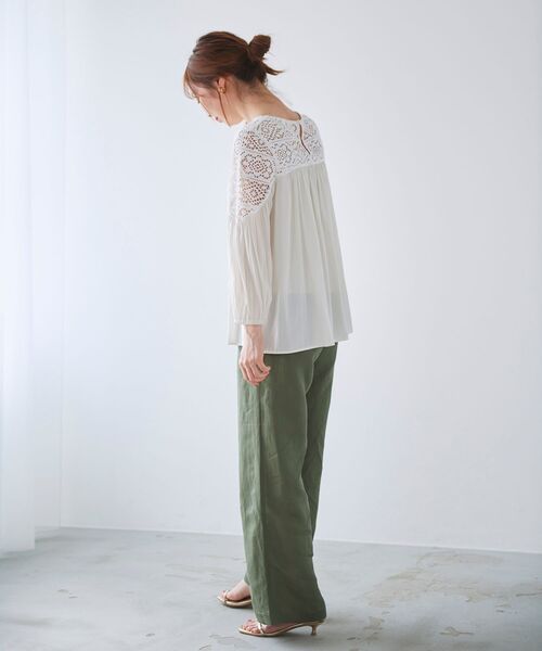 le.coeur blanc(ルクールブラン)の「レーヨン麻イージーパンツ(その他パンツ・レディース・サンドベージュ/カーキオリーブ/ホワイト系その他/ブルー系その他4・38/36)」の22枚目の写真