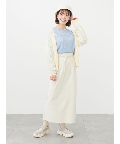 ehka sopo(エヘカソポ)の「メローカットソー(Tシャツ/カットソー・レディース・キナリ/ブラック/サックスブルー・フリ-)」の6枚目の写真