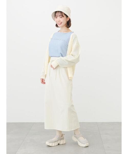 ehka sopo(エヘカソポ)の「メローカットソー(Tシャツ/カットソー・レディース・キナリ/ブラック/サックスブルー・フリ-)」の7枚目の写真