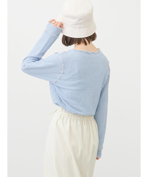 ehka sopo(エヘカソポ)の「メローカットソー(Tシャツ/カットソー・レディース・キナリ/ブラック/サックスブルー・フリ-)」の10枚目の写真