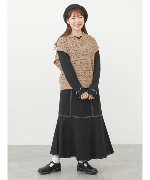 ehka sopo(エヘカソポ)の「メローカットソー(Tシャツ/カットソー・レディース・キナリ/ブラック/サックスブルー・フリ-)」の19枚目の写真