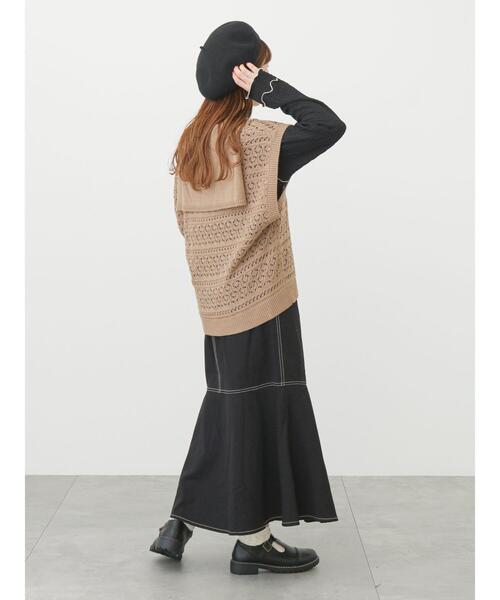 ehka sopo(エヘカソポ)の「メローカットソー(Tシャツ/カットソー・レディース・キナリ/ブラック/サックスブルー・フリ-)」の21枚目の写真