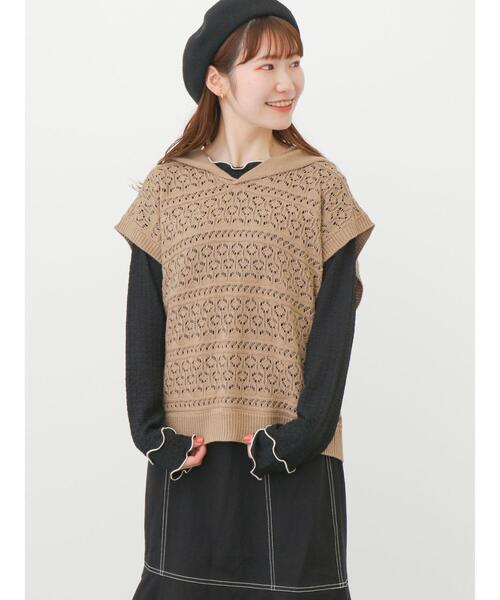 ehka sopo(エヘカソポ)の「メローカットソー(Tシャツ/カットソー・レディース・キナリ/ブラック/サックスブルー・フリ-)」の22枚目の写真