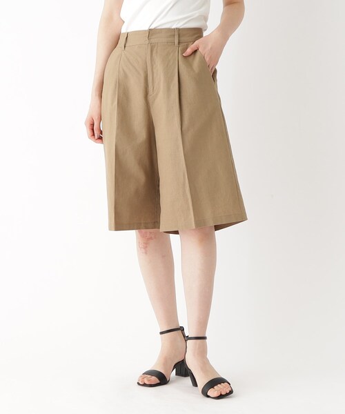 OPAQUE.CLIP(オペークドットクリップ)の「◆【大草直子さんコラボ】麻混ハーフパンツ セットアップ対応(その他パンツ・レディース・ネイビー/ブラウン系その他・38/40/36)」の11枚目の写真