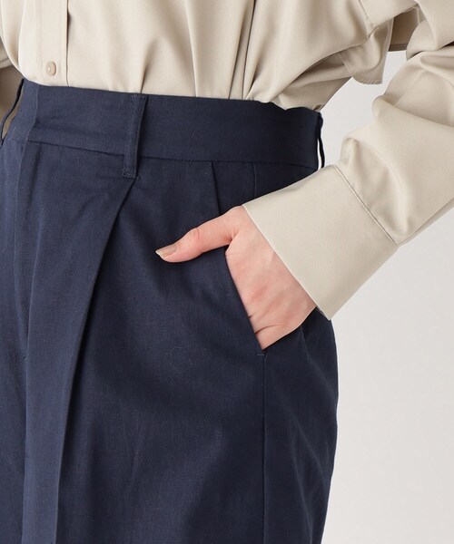 OPAQUE.CLIP(オペークドットクリップ)の「◆【大草直子さんコラボ】麻混ハーフパンツ セットアップ対応(その他パンツ・レディース・ネイビー/ブラウン系その他・38/40/36)」の18枚目の写真