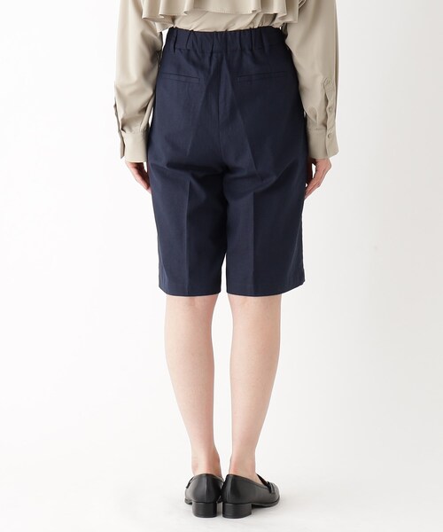 OPAQUE.CLIP(オペークドットクリップ)の「◆【大草直子さんコラボ】麻混ハーフパンツ セットアップ対応(その他パンツ・レディース・ネイビー/ブラウン系その他・38/40/36)」の6枚目の写真