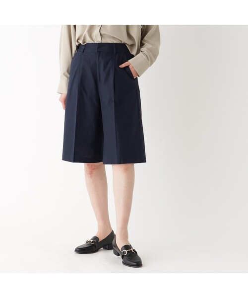 OPAQUE.CLIP(オペークドットクリップ)の「◆【大草直子さんコラボ】麻混ハーフパンツ セットアップ対応(その他パンツ・レディース・ネイビー/ブラウン系その他・38/40/36)」の19枚目の写真