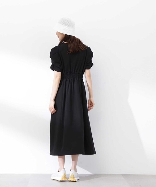 【SSizeLine】Vネックパワショルワンピース