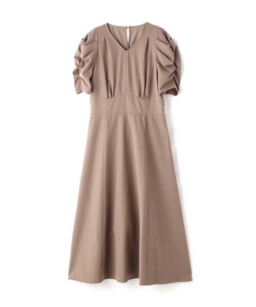 【SSizeLine】Vネックパワショルワンピース