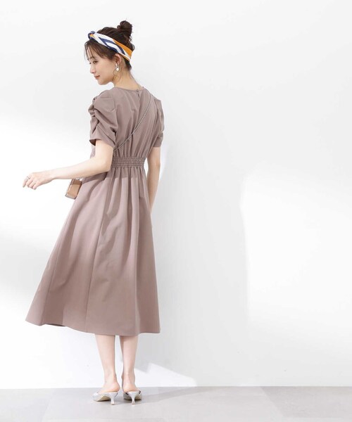 【SSizeLine】Vネックパワショルワンピース