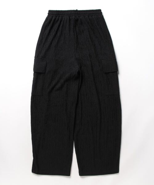 wee9s(ウィークス)の「loose fit slab cargo pants / ウエストゴムルーズフィットカーゴパンツ(カーゴパンツ・レディース・ブラック/グリーン・FREE)」の3枚目の写真
