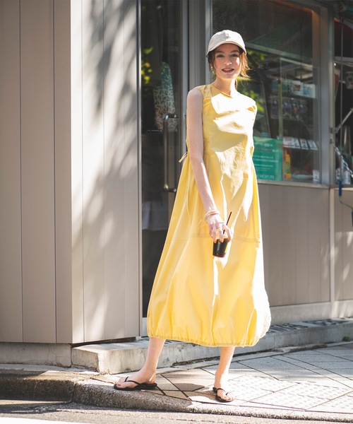 COMMRE(コムル)の「ドロストバルーンワンピース(ワンピース・レディース・ブラック/イエロー・FREE)」の18枚目の写真