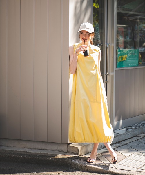 COMMRE(コムル)の「ドロストバルーンワンピース(ワンピース・レディース・ブラック/イエロー・FREE)」の19枚目の写真