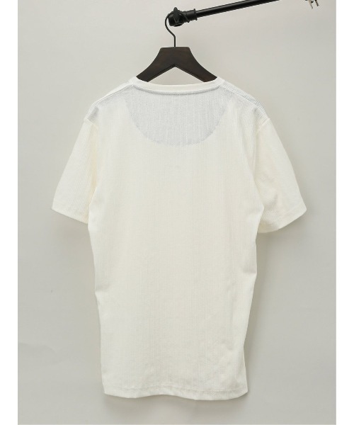 m.f.editorial（エムエフエディトリアル）の「m.f.エディトリアル メンズ ランダムテレコ キーネック半袖Tシャツ（Tシャツ/カットソー・メンズ・ホワイト/ネイビー/ライトグレー・MEDIUM/LARGE/X-LARGE）」の9枚目の写真