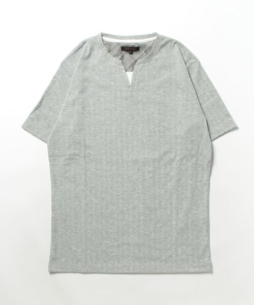 m.f.editorial（エムエフエディトリアル）の「m.f.エディトリアル メンズ ランダムテレコ キーネック半袖Tシャツ（Tシャツ/カットソー・メンズ・ホワイト/ネイビー/ライトグレー・MEDIUM/LARGE/X-LARGE）」の13枚目の写真