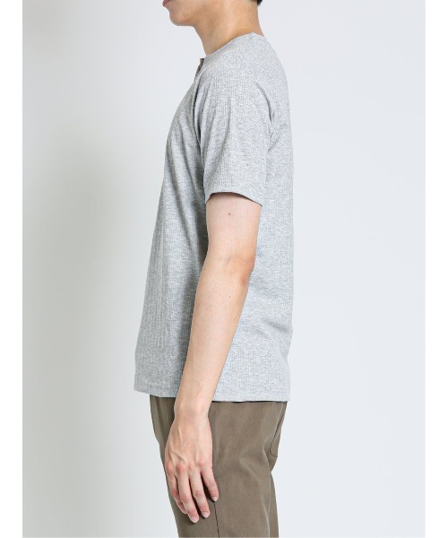 m.f.editorial（エムエフエディトリアル）の「m.f.エディトリアル メンズ ランダムテレコ キーネック半袖Tシャツ（Tシャツ/カットソー・メンズ・ホワイト/ネイビー/ライトグレー・MEDIUM/LARGE/X-LARGE）」の15枚目の写真