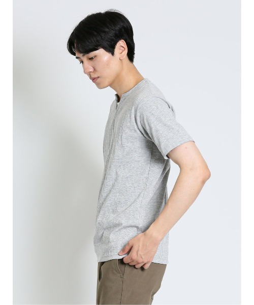 m.f.editorial（エムエフエディトリアル）の「m.f.エディトリアル メンズ ランダムテレコ キーネック半袖Tシャツ（Tシャツ/カットソー・メンズ・ホワイト/ネイビー/ライトグレー・MEDIUM/LARGE/X-LARGE）」の21枚目の写真