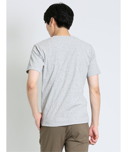 m.f.editorial（エムエフエディトリアル）の「m.f.エディトリアル メンズ ランダムテレコ キーネック半袖Tシャツ（Tシャツ/カットソー・メンズ・ホワイト/ネイビー/ライトグレー・MEDIUM/LARGE/X-LARGE）」の22枚目の写真