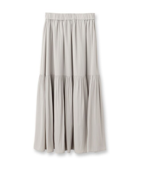 GALLEST（ギャレスト）の「サテンワッシャーティアードスカート【ウォッシャブル】（スカート・レディース・チャコールグレー/ライトグレー・05/13/36/38/40）」の3枚目の写真
