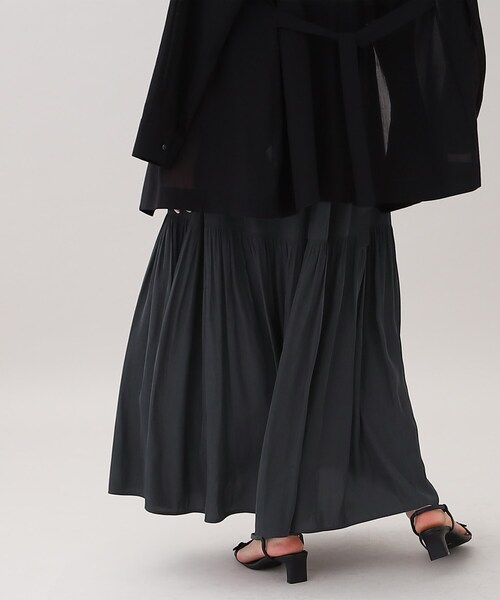 GALLEST（ギャレスト）の「サテンワッシャーティアードスカート【ウォッシャブル】（スカート・レディース・チャコールグレー/ライトグレー・05/13/36/38/40）」の13枚目の写真