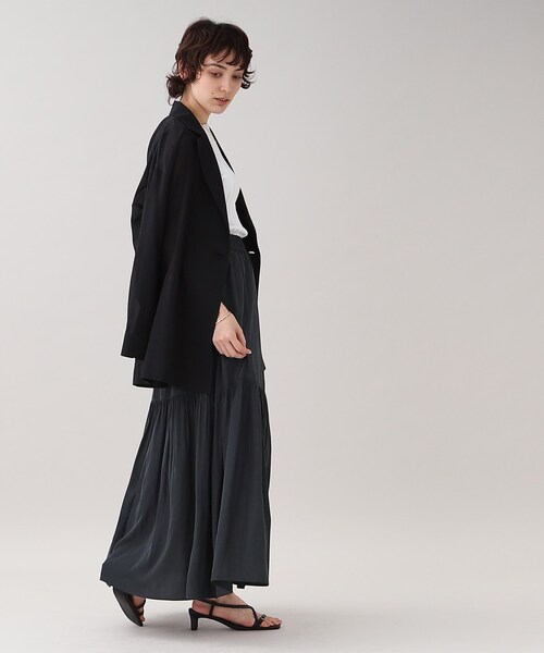 GALLEST（ギャレスト）の「サテンワッシャーティアードスカート【ウォッシャブル】（スカート・レディース・チャコールグレー/ライトグレー・05/13/36/38/40）」の18枚目の写真