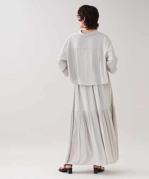 GALLEST（ギャレスト）の「サテンワッシャーティアードスカート【ウォッシャブル】（スカート・レディース・チャコールグレー/ライトグレー・05/13/36/38/40）」の20枚目の写真