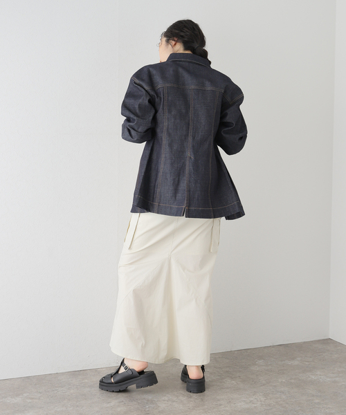 セール】【eenie / イーニー】WAIST TUCK DENIM JACKET（デニム