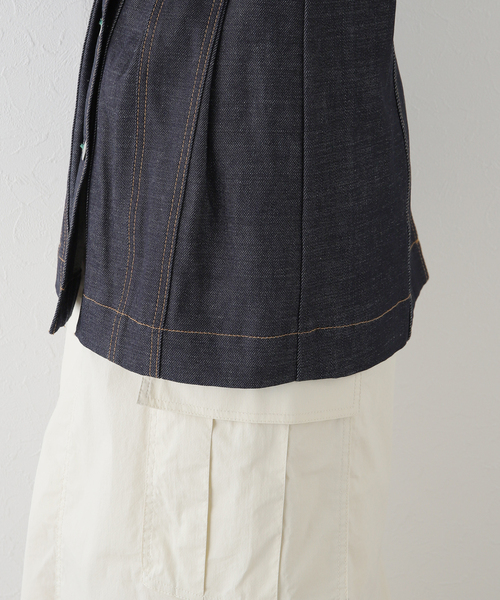 【eenie /ベイクルーズ】WAIST TUCK DENIM JACKET セール】【eenie / イーニー】WAIST TUCK DENIM JACKET（デニム