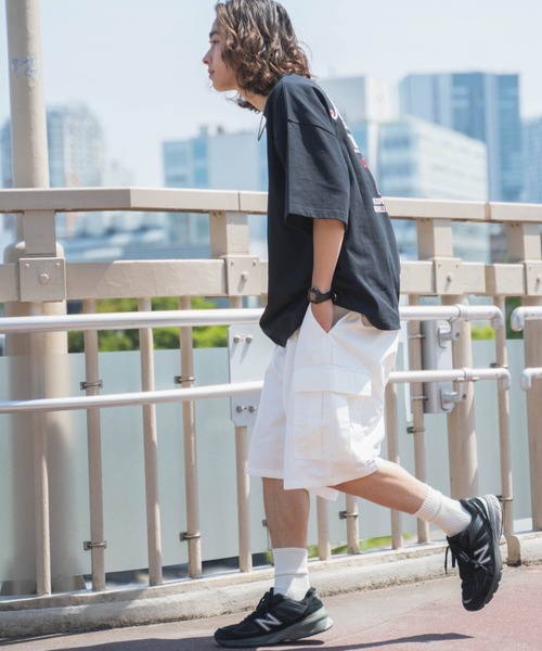 WEGO（ウィゴー）の「WEGO/ワイドカーゴショーツ（カーゴパンツ・メンズ・ブラック/グレー/カーキ/ホワイト・LARGE/MEDIUM）」の22枚目の写真