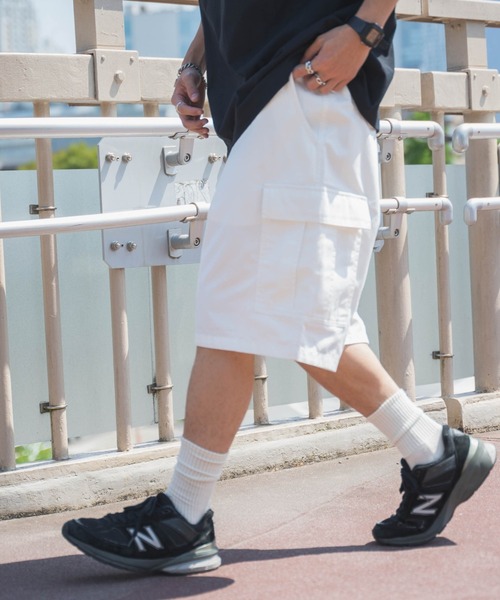 WEGO（ウィゴー）の「WEGO/ワイドカーゴショーツ（カーゴパンツ・メンズ・ブラック/グレー/カーキ/ホワイト・LARGE/MEDIUM）」の17枚目の写真