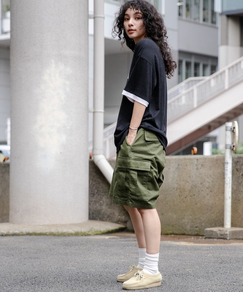 WEGO（ウィゴー）の「WEGO/ワイドカーゴショーツ（カーゴパンツ・メンズ・ブラック/グレー/カーキ/ホワイト・LARGE/MEDIUM）」の11枚目の写真