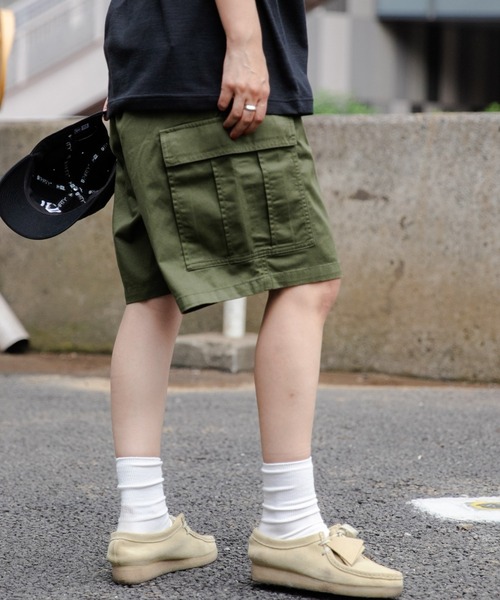 WEGO（ウィゴー）の「WEGO/ワイドカーゴショーツ（カーゴパンツ・メンズ・ブラック/グレー/カーキ/ホワイト・LARGE/MEDIUM）」の10枚目の写真